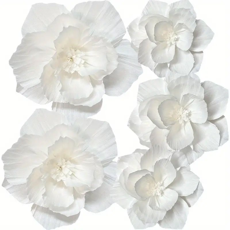 5 Packs of White Paper Flowers - Wedding Power Supply ulasan dan harga