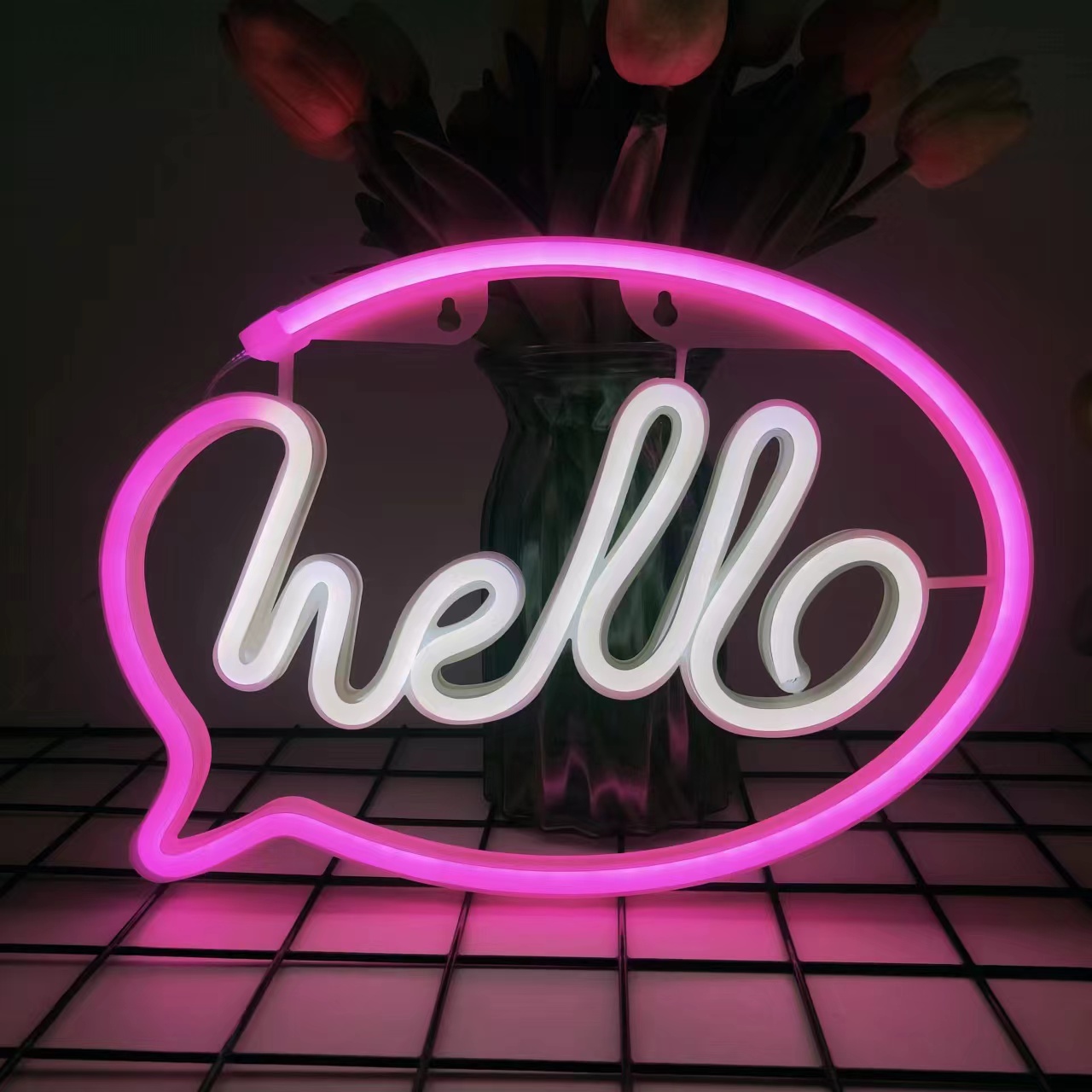 Hello Neon LED Light USB or Ba - Wedding Power Supply ulasan dan harga