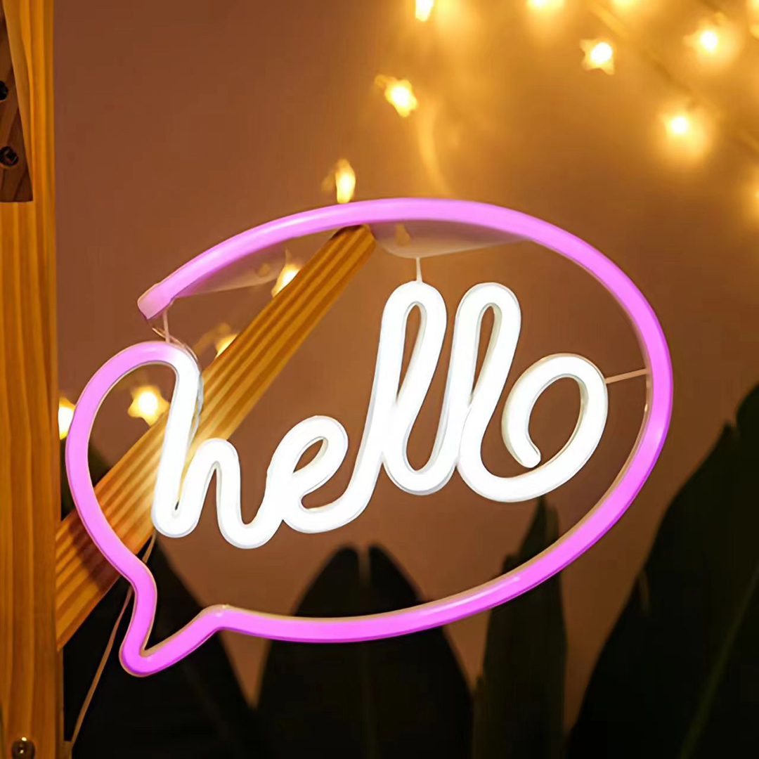 Hello Neon LED Light USB or Ba - Wedding Power Supply ulasan dan harga