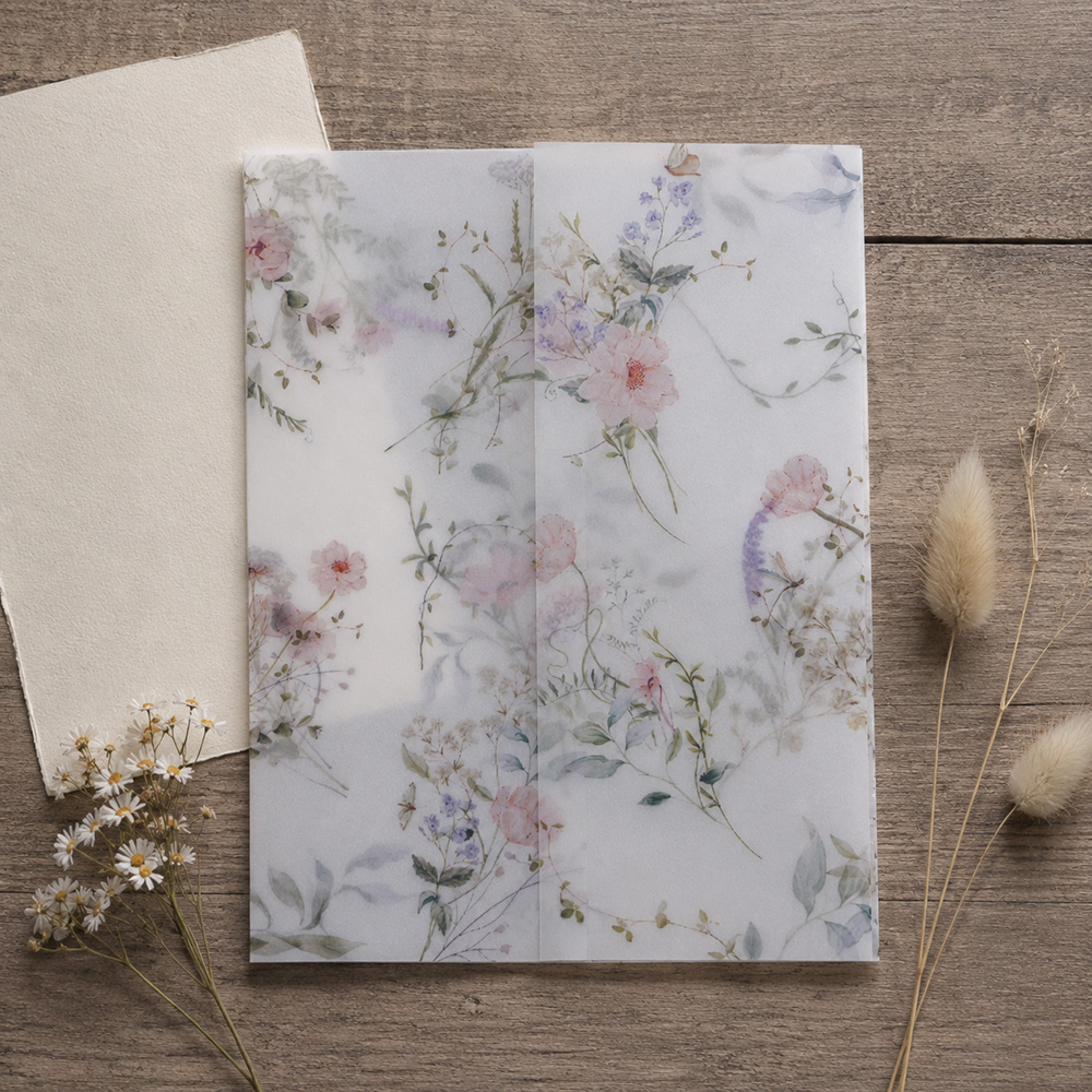 20/50pcs Vellum Wrap with Wate - Wedding Envelopes ulasan dan harga