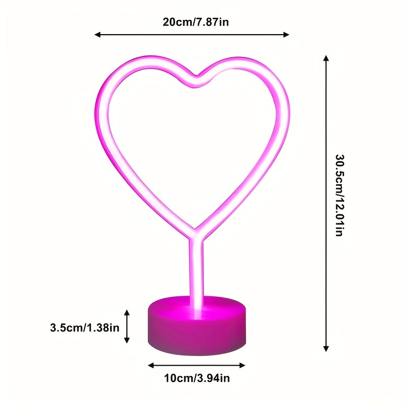 Heart shaped neon light, batte - Wedding Power Supply ulasan dan harga