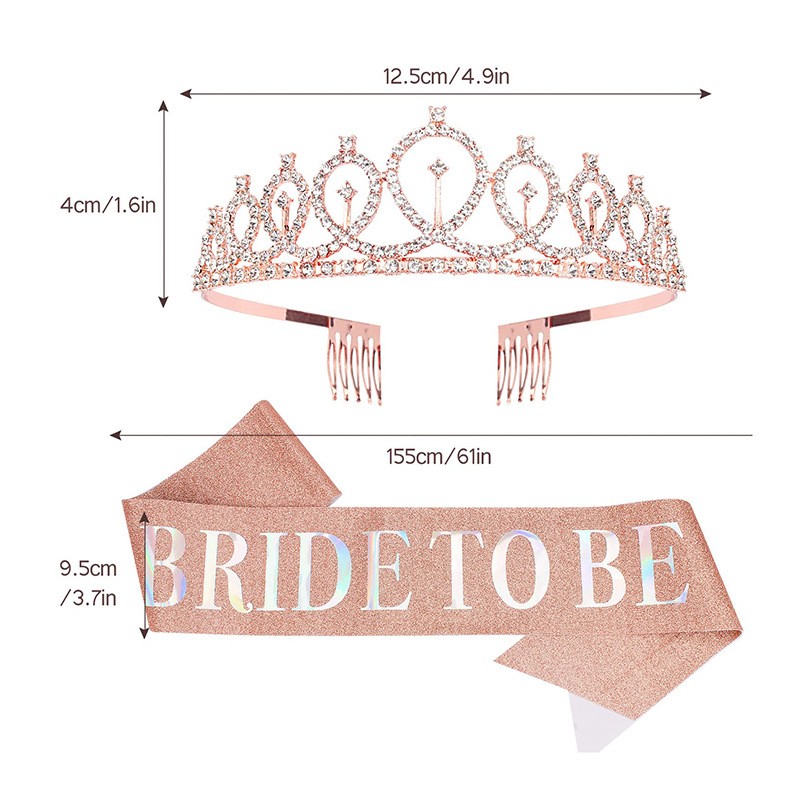 1set Rose Gold Bride to Be Sat - Bride Tribe Sash ulasan dan harga